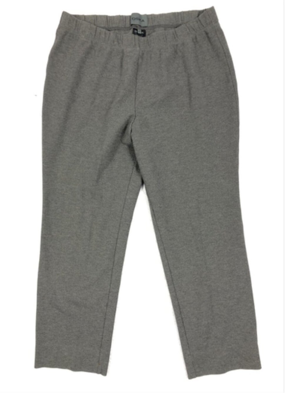 Oska 4 Trousers Ankle Pants 12-14 Knit Ponte Pull On Elastic Waist Gray 36x25